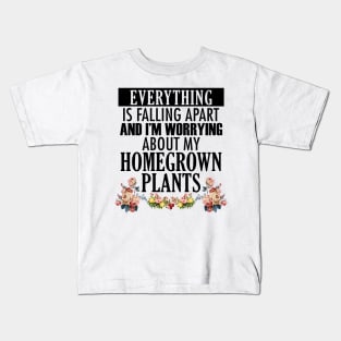 Worried About My Plants (black) Kids T-Shirt